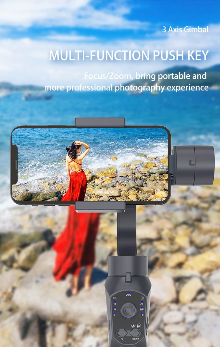 F10 Pro Stabilizer 3-Axis Phone Gimbal for Mobile Filmmaking with Smartphone Compatibility and Face Recognition