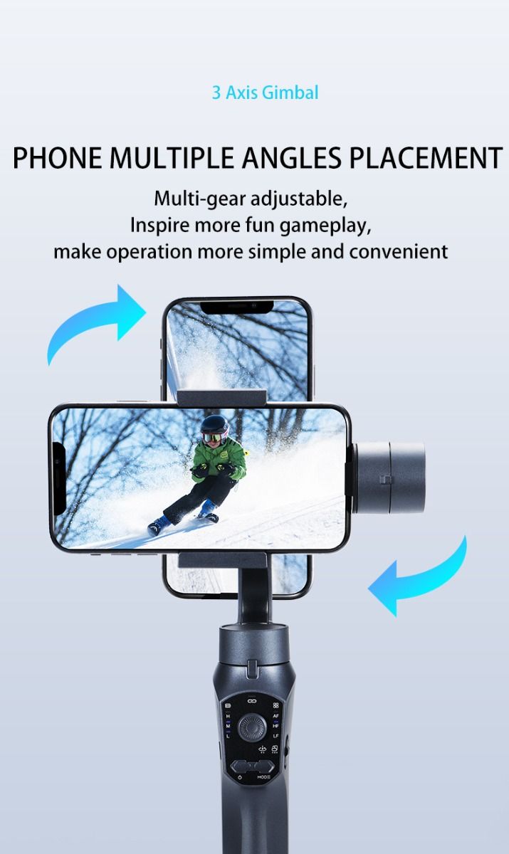 F10 Pro Stabilizer 3-Axis Phone Gimbal for Mobile Filmmaking with Smartphone Compatibility and Face Recognition