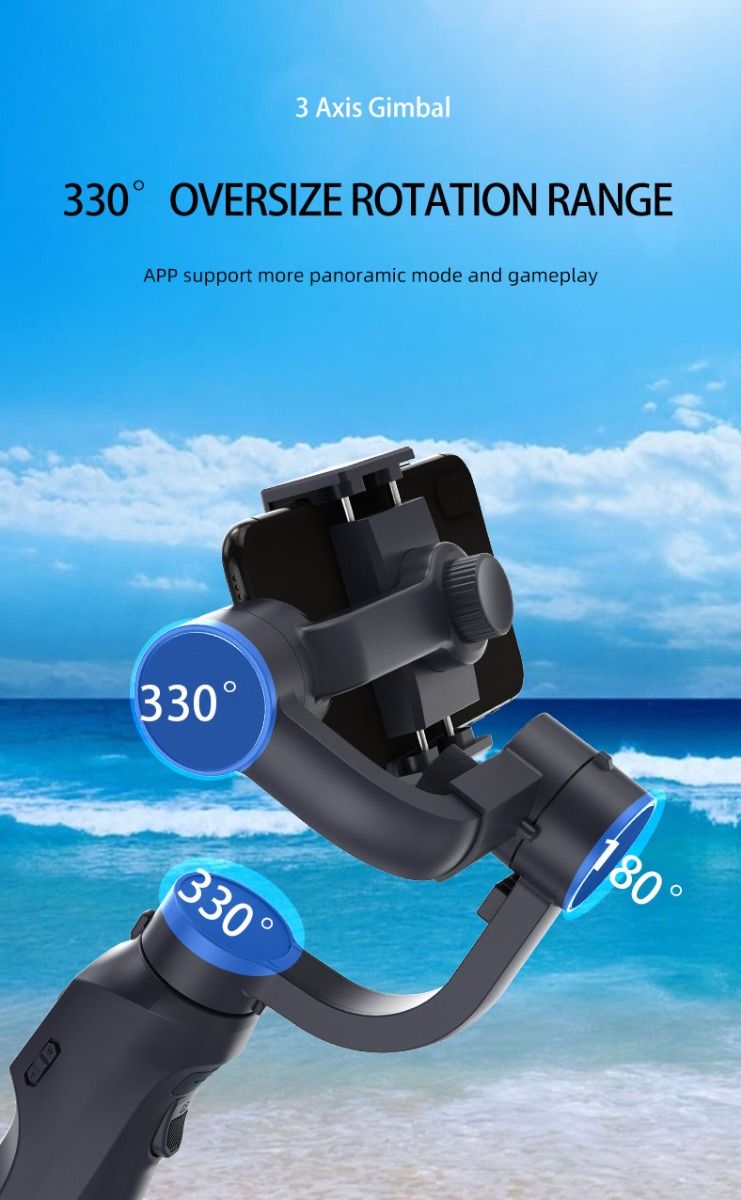 F10 Pro Stabilizer 3-Axis Phone Gimbal for Mobile Filmmaking with Smartphone Compatibility and Face Recognition