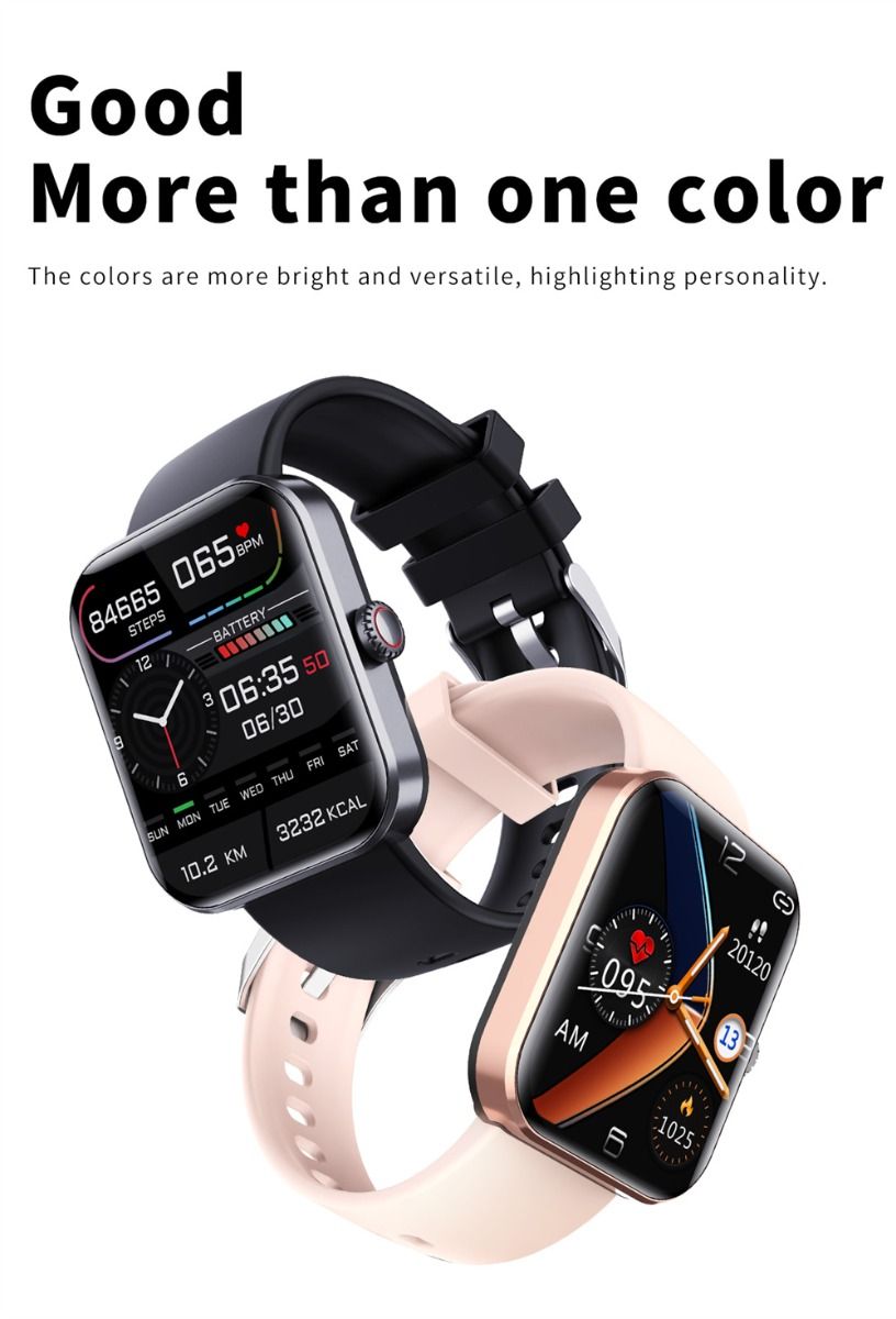 F57L Smart Watch Blood Glucose Blood Pressure Heart Rate Temperature Monitoring Sport Monitoring 1.91 Inch Sn