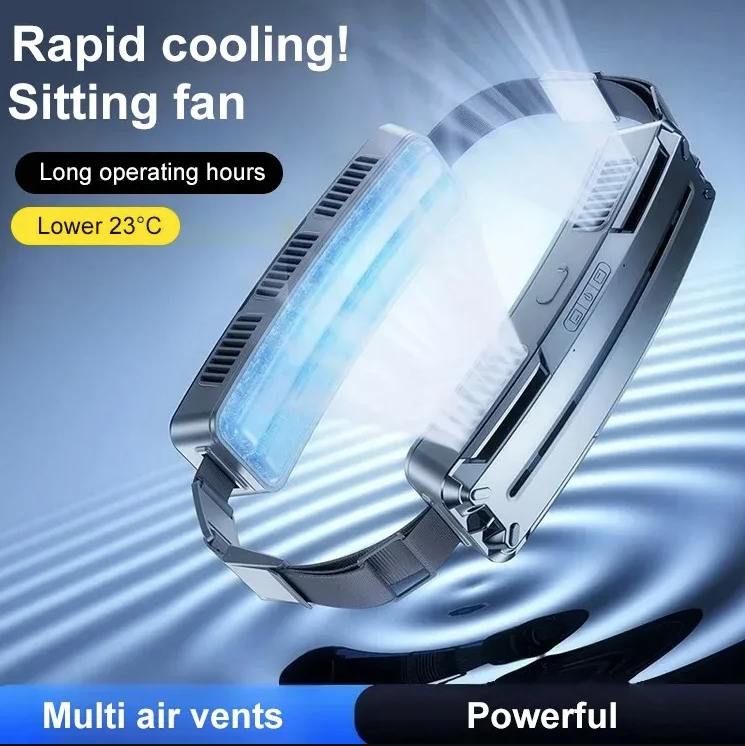 Ice Waist Belt Fan Lightweight Portable Cooling Device for Outdoor Work Office Use Traveling Camping