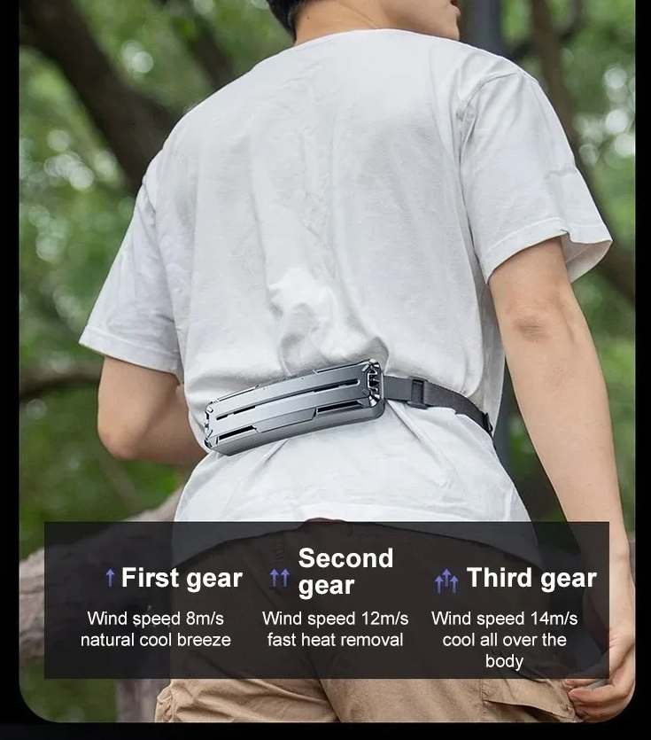 Ice Waist Belt Fan Lightweight Portable Cooling Device for Outdoor Work Office Use Traveling Camping