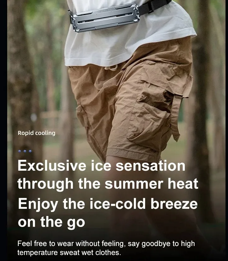 Ice Waist Belt Fan Lightweight Portable Cooling Device for Outdoor Work Office Use Traveling Camping