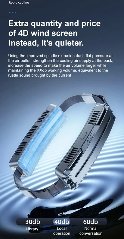 Ice Waist Belt Fan Lightweight Portable Cooling Device for Outdoor Work Office Use Traveling Camping