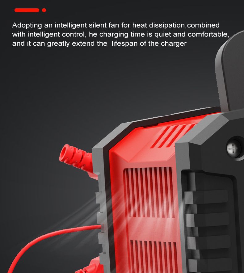 FOXSUR 20A Portable Car Battery Charger 12V 24V for Motorcycle Truck AGM LiFePO4 Lead Acid Battery Maintenance