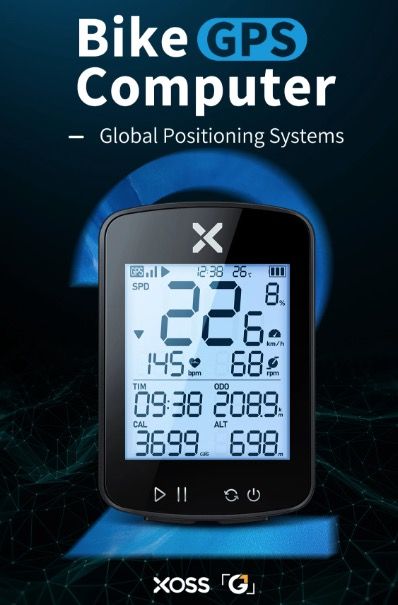 XOSS G+ G2 Bike Computer GPS Generation Wireless Speedometer Tracker with Custom Display and Heart Rate Sensor