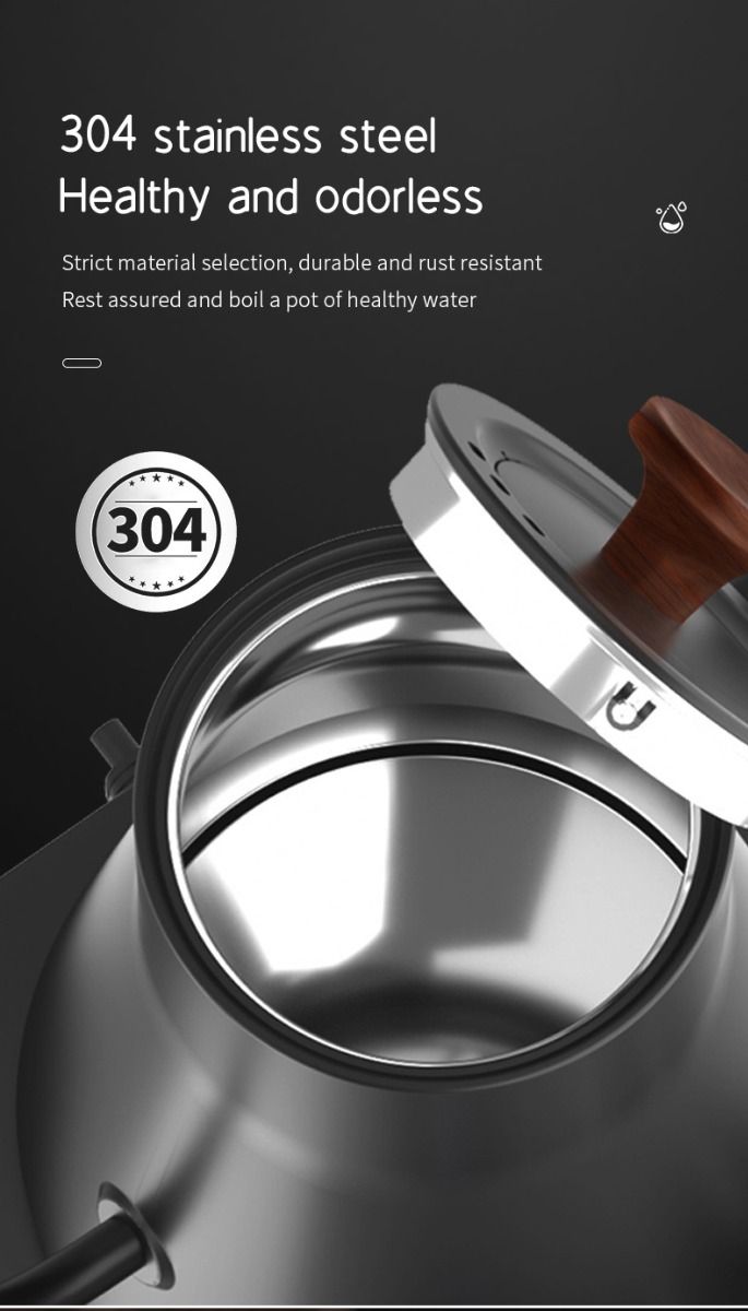 Electric Gooseneck Kettle Real-Time Temperature Control 1200-Watt Quick Heating Safe Design Precision Pouring