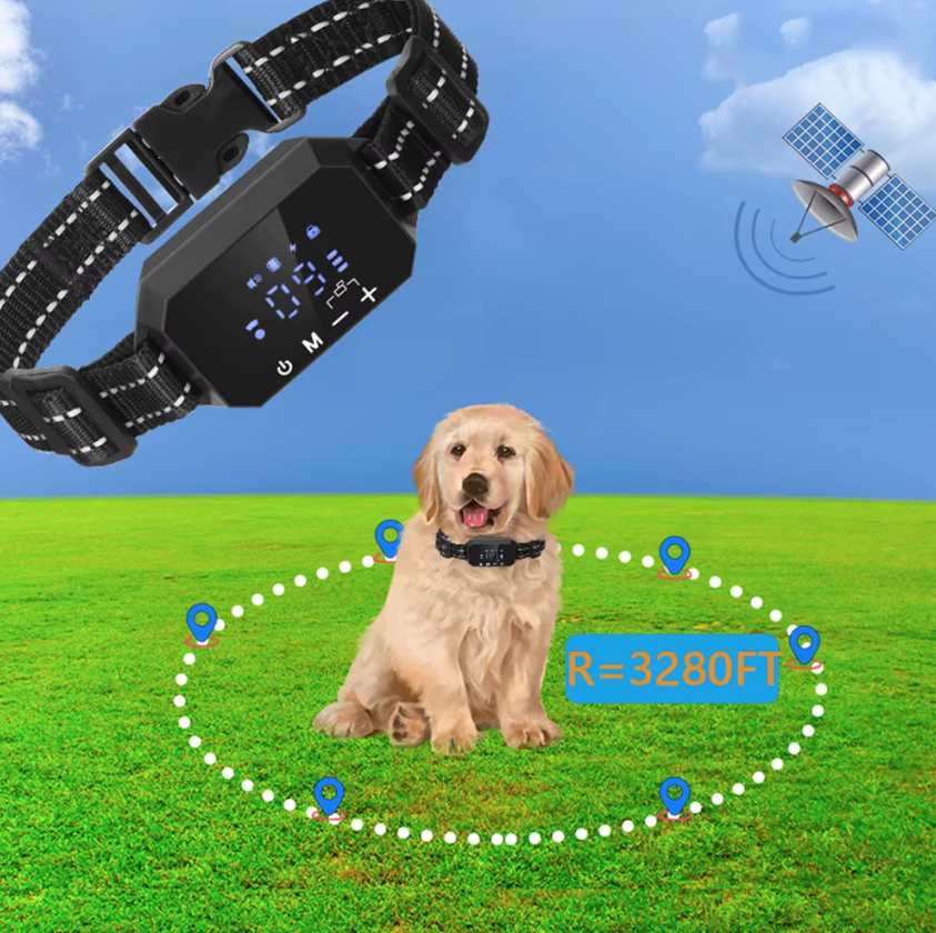 GPS Wireless Dog Fence with Adjustable Warning Strength and Humane Training Modes Range 100 to 3300 Ft
