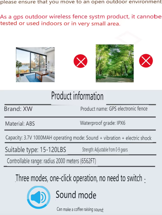 GPS Wireless Dog Fence Easy Setup Electric Smart Barking Stop Device Adjustable Dog Boundaries