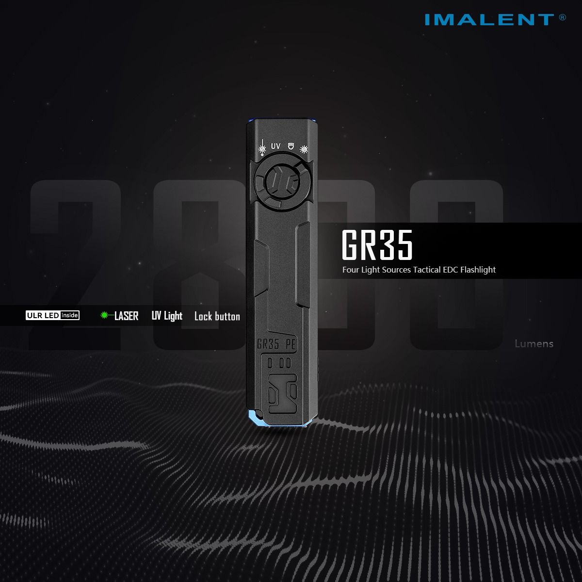 IMALENT GR35 2800 Lumens LED EDC Flashlight(Green)