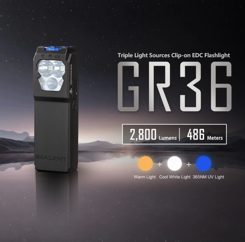 IMALENT GR36 EDC 2800 Lumens Type-C Rechargea Magnetic Super Bright Clip-on LED Flashlights 