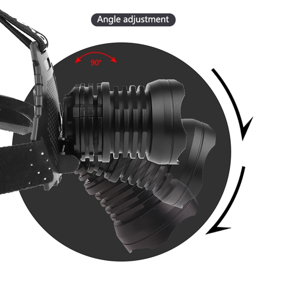 XHP70 LED Headlamp 8000LM USB Rechargeable Outdoor Light IPX5 Waterproof Adjustable Modes for Camping and Hiking