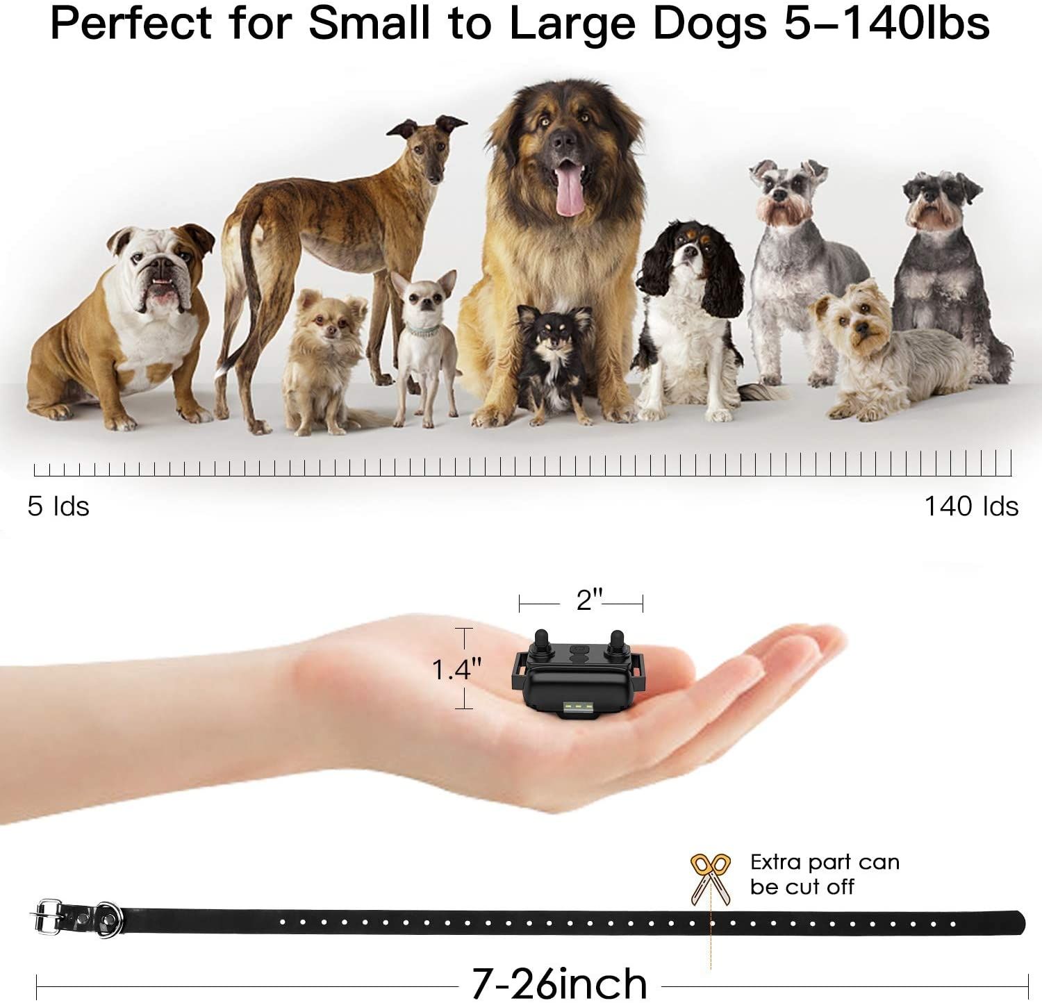800m Electric Dog Training Collar Pet Remote Control Waterproof Rechargeable LCD Display Shock Vibration Sound