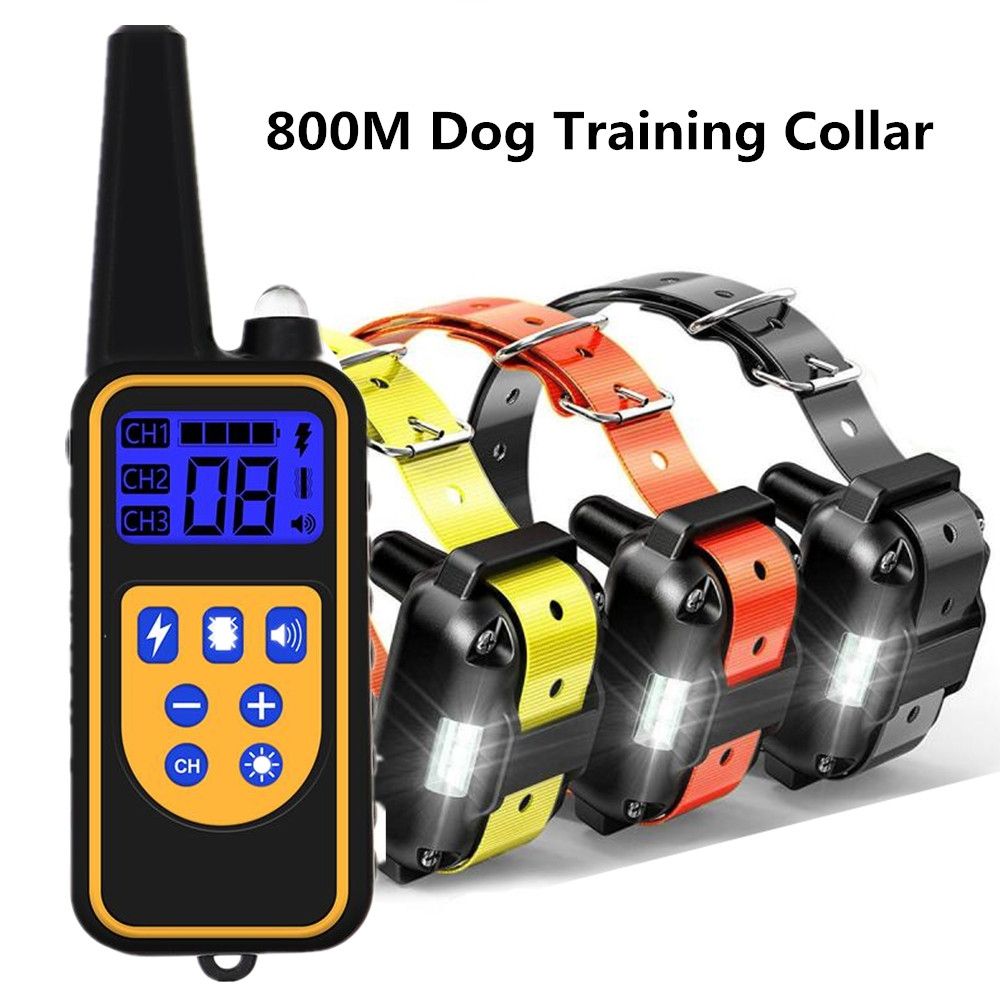 800m Electric Remote Dog Training Collar Waterproof Rechargeable Adjustable Levels for All Size Dogs