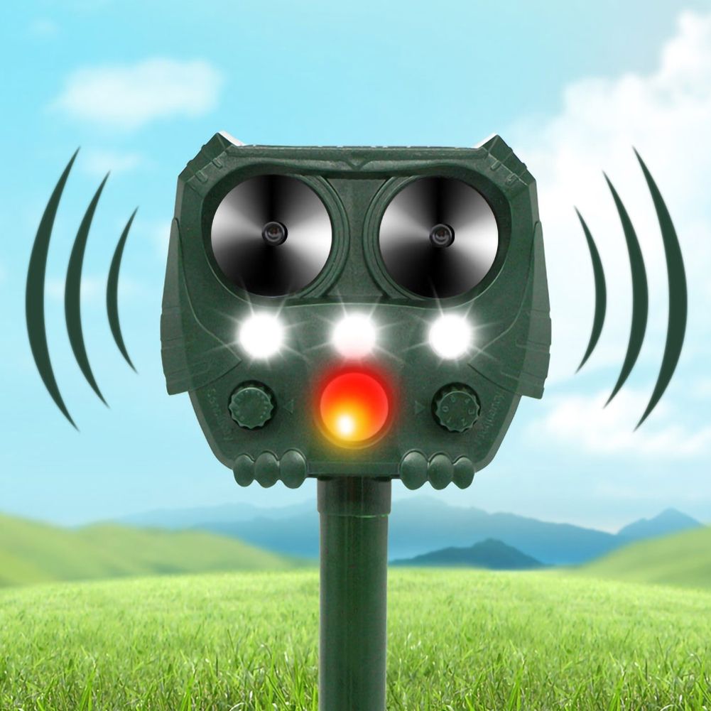 Eco-Friendly Ultrasonic Animal Repeller Solar Power Deer Cat Dog Deterrent Outdoor Pest Control Safe Gardening
