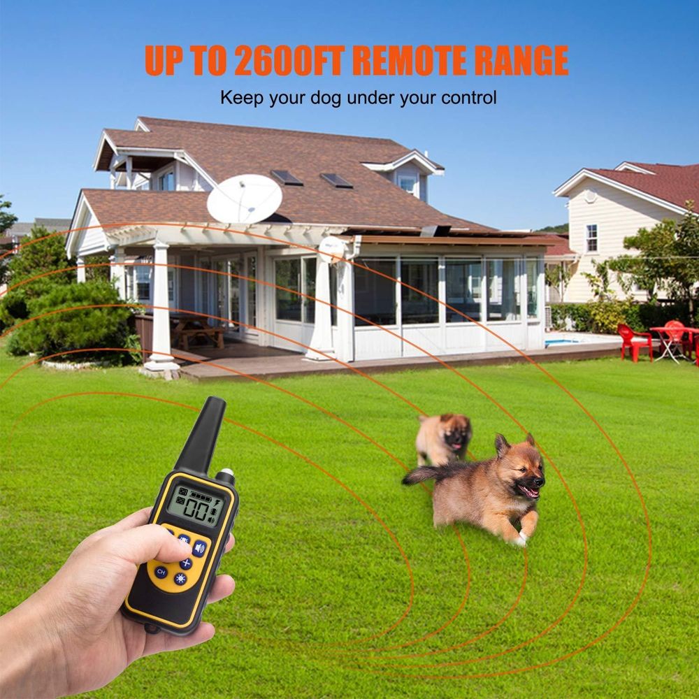 800m Electric Remote Dog Training Collar Waterproof Rechargeable Adjustable Levels for All Size Dogs