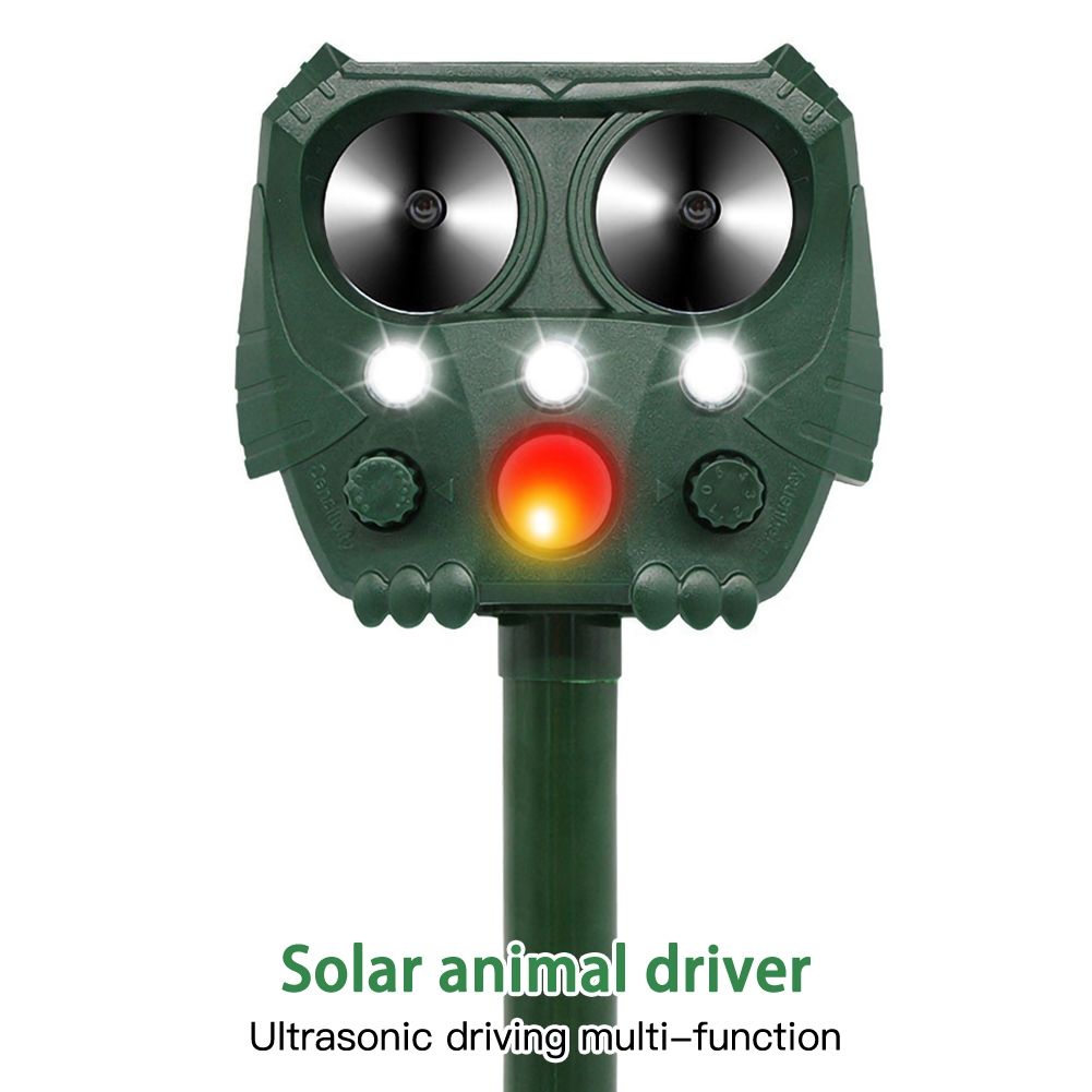 Eco-Friendly Ultrasonic Animal Repeller Solar Power Deer Cat Dog Deterrent Outdoor Pest Control Safe Gardening