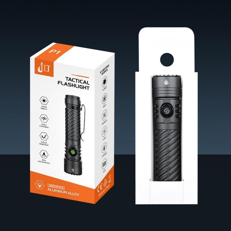 Rechargeable LED Flashlight, 21700 Battery, USB-C
