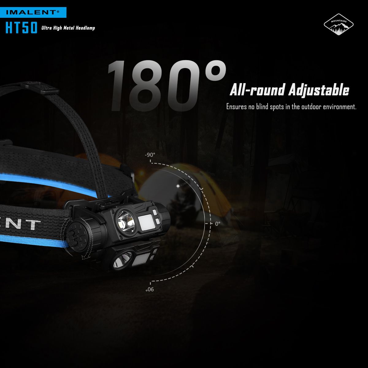 IMALENT HT50 LED Adventure Headlamp Dual Light Sources Rechargeable Lightweight Design High Lumen Output