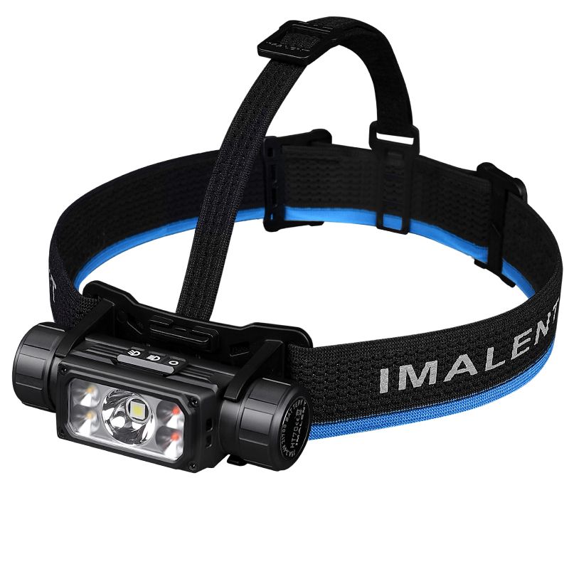 IMALENT HT70 Headlamp with Triple Light Sources 3500 Lumens Rechargeable Ergonomic Design for Outdoor Adventures