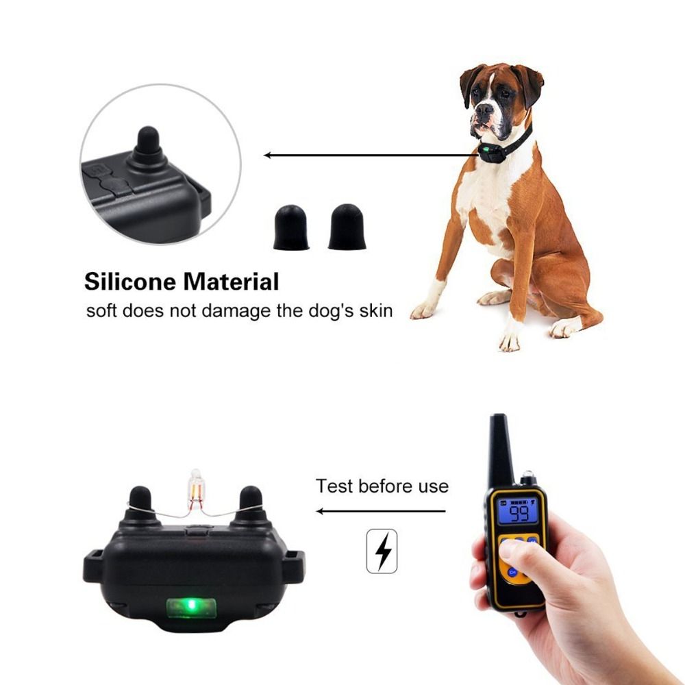 800m Electric Remote Dog Training Collar Waterproof Rechargeable Adjustable Levels for All Size Dogs