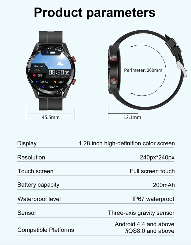 HW20 ECG+PPG Bluetooth Call Smart Watch