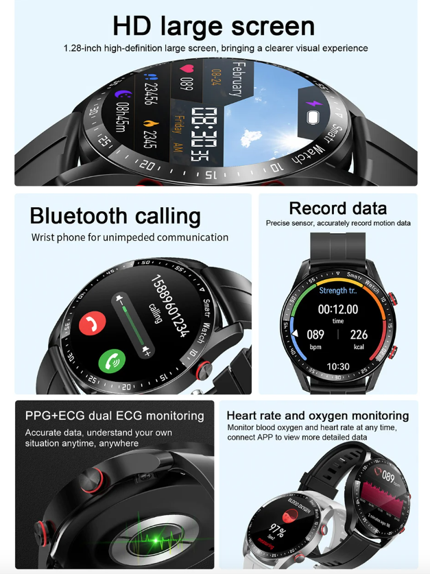 HW20 ECG+PPG Bluetooth Call Smart Watch