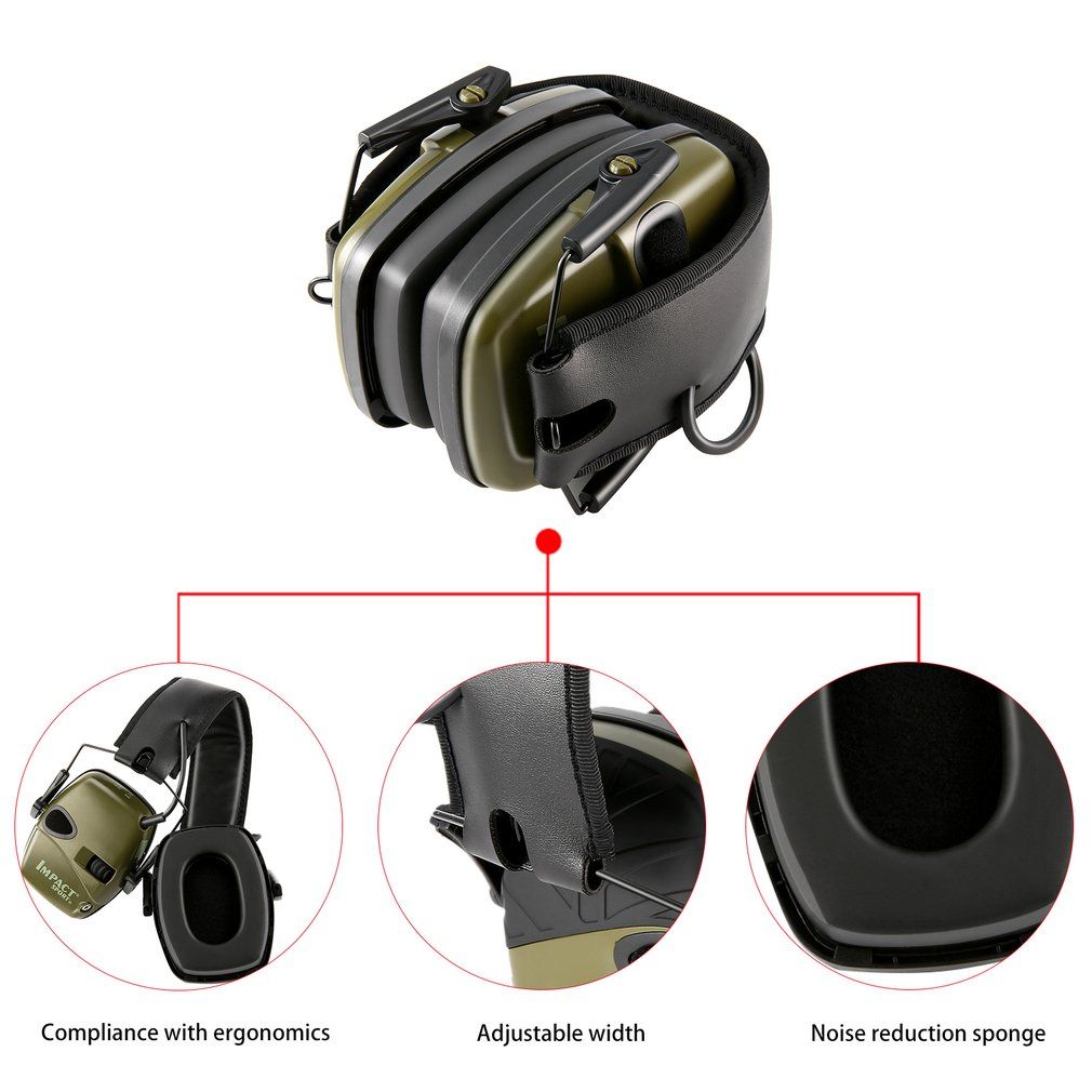 IMPACT SPORT Tactical Electronic Shooting Earmuff Outdoor Sports Hearing Protection with Sound Amplification