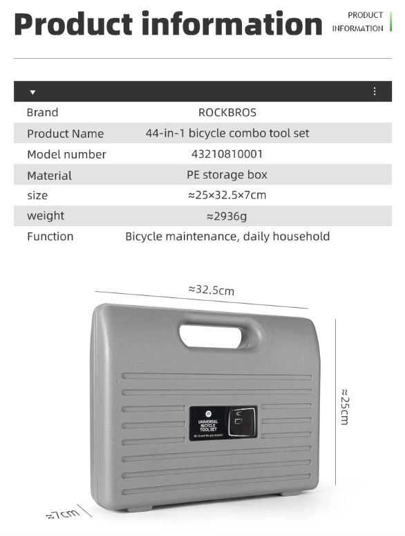 ROCKBROS Professional Cycling Tools Set Durable Carbon Steel Bike Repair Kit with Compact Storage