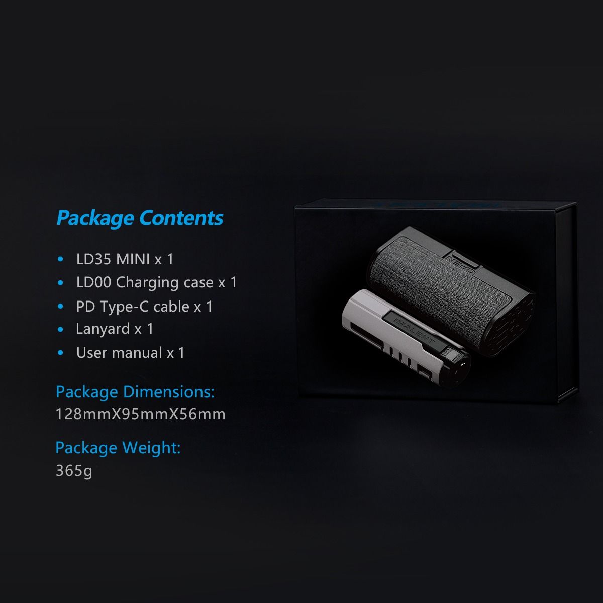 IMALENT LD35 1200 Lumens LED Type-C Rechargeable EDC Flashlight 