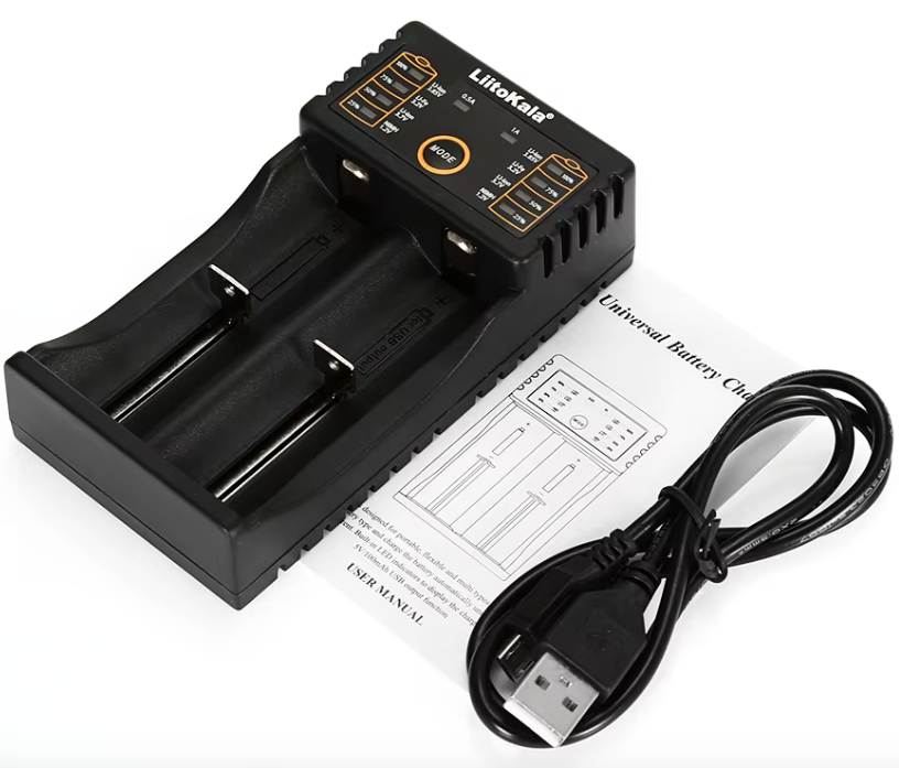Liitokala Lii-202 Smart Charger for 18650 26650 21700 NiMH Lithium Batteries Dual Channels USB Output