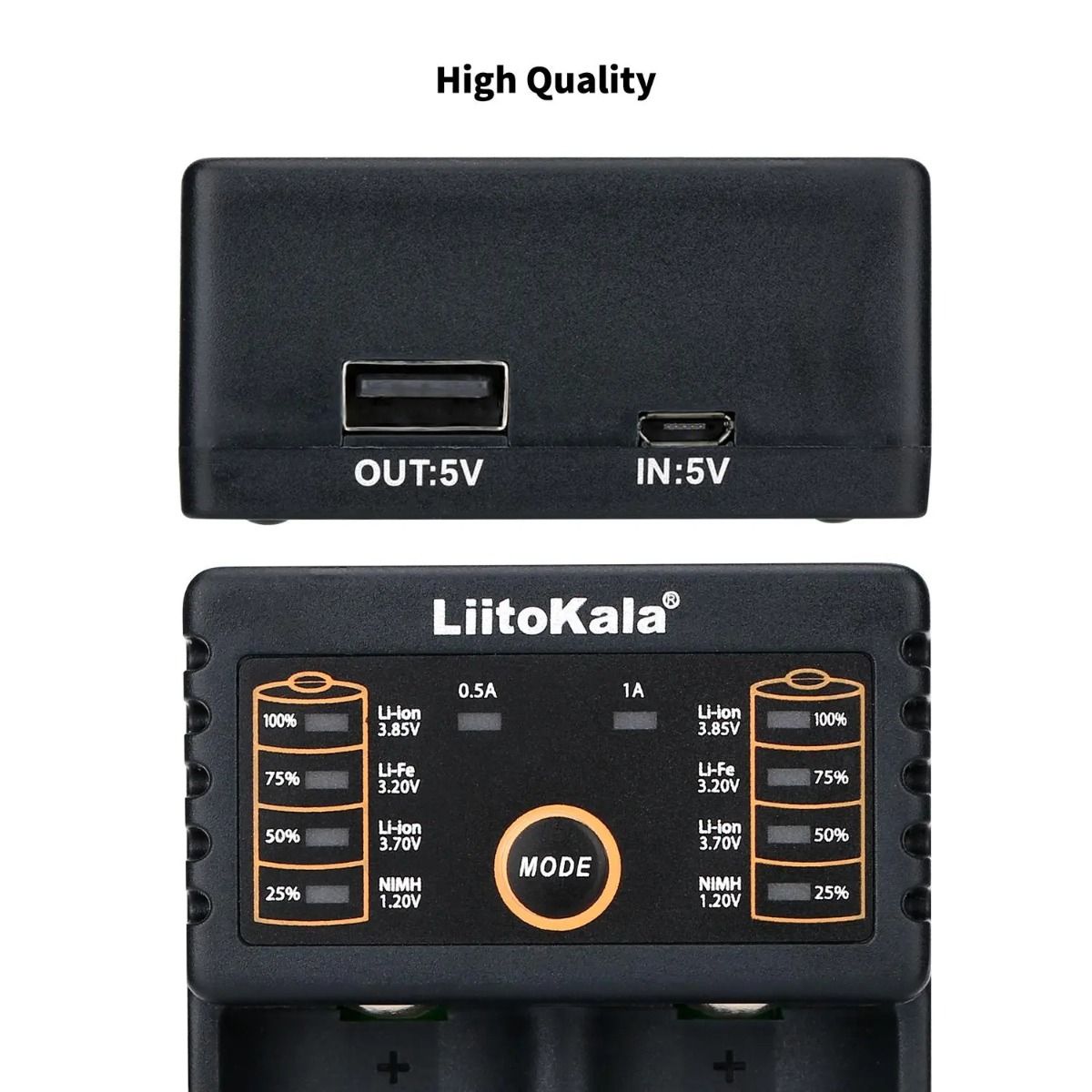 Liitokala Lii-202 Smart Charger for 18650 26650 21700 NiMH Lithium Batteries Dual Channels USB Output