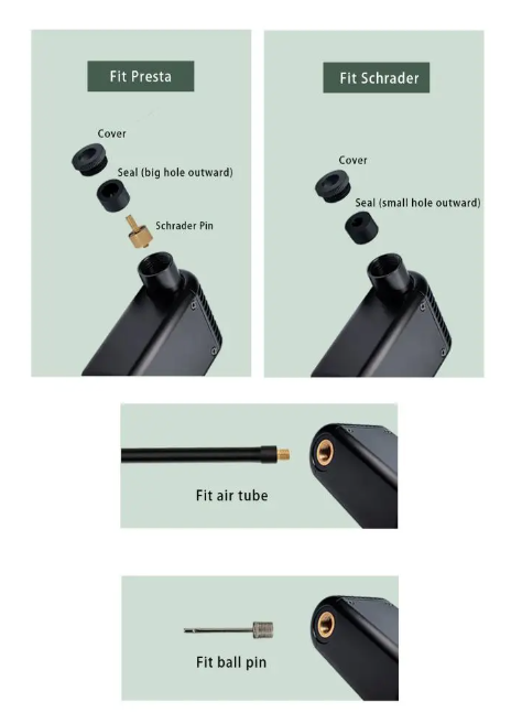 A2 Mini Electric Air Pump Cordless Portable Bicycle Inflator Presta Schrader Valve Lightweight Cycling Gear