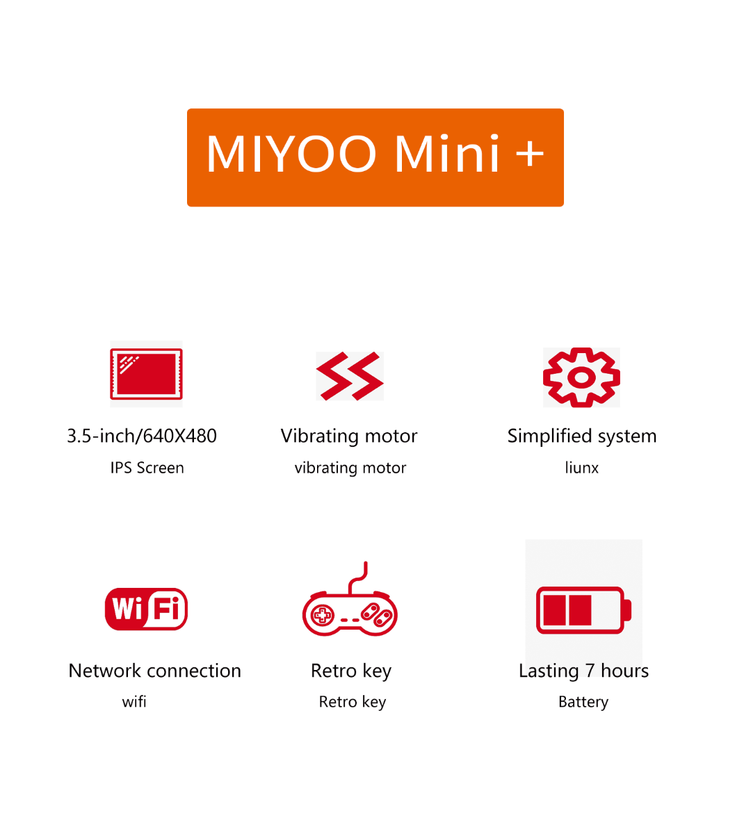 MIYOO Mini Plus Portable Retro Game Console 3.5-inch IPS Screen Lightweight Classic Video Games Compact