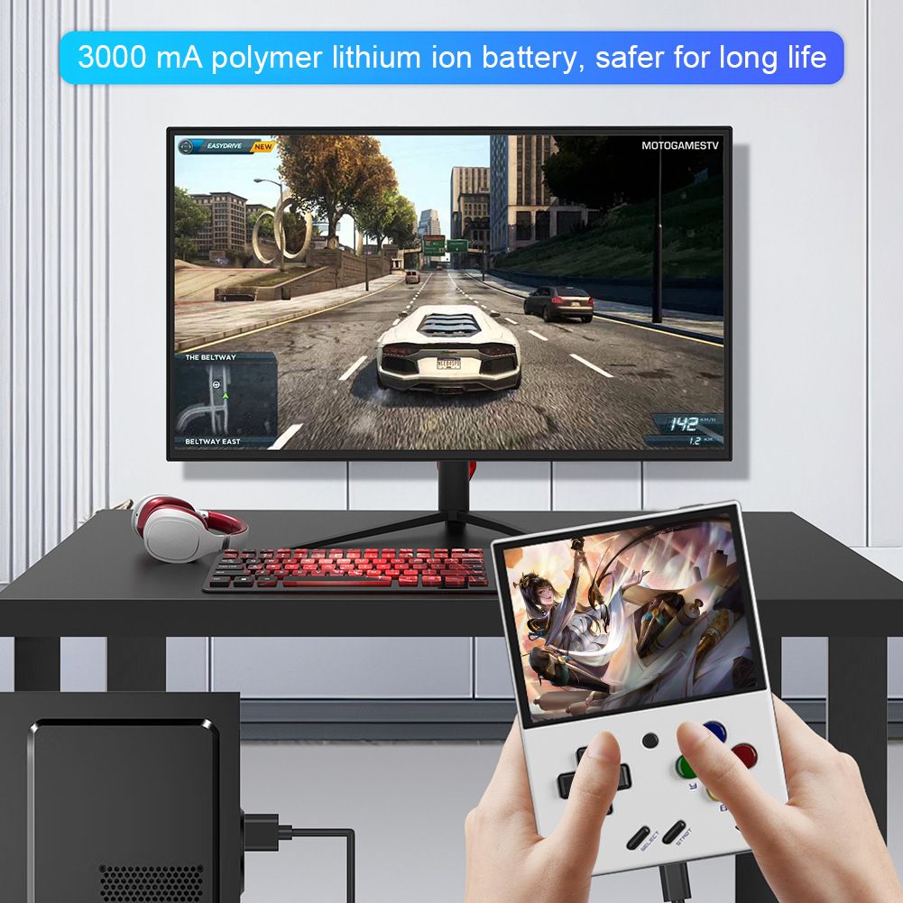 MIYOO Mini Plus Portable Retro Game Console 3.5-inch IPS Screen Lightweight Classic Video Games Compact
