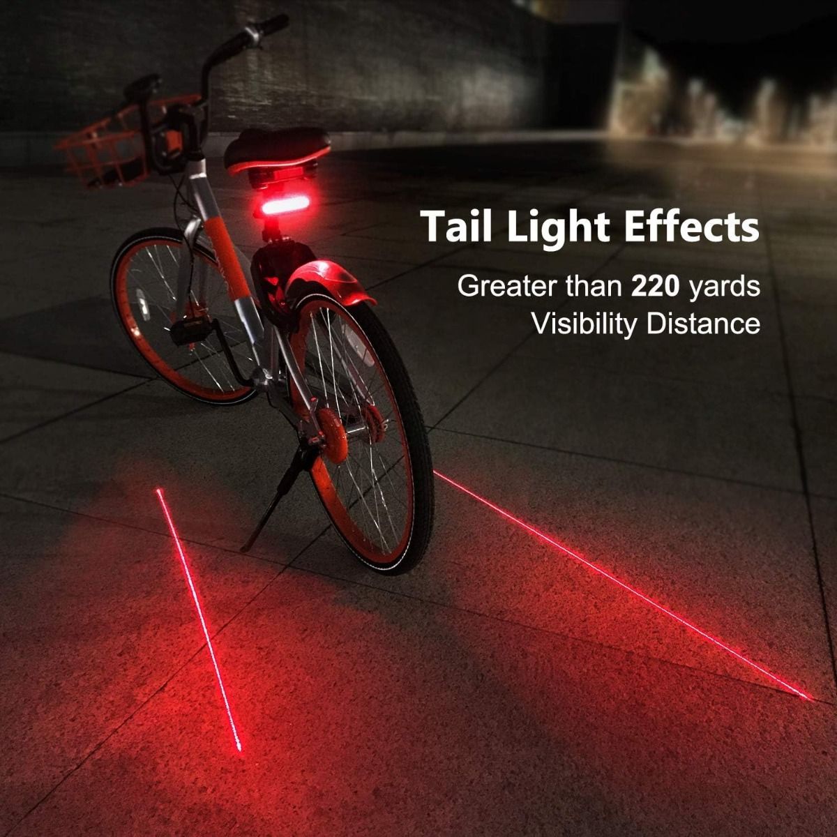 C1 Rechargeable Bike Tail Light LED - Remote Control, Turning Lights, Ground Lane Alert, Easy Installation for Cycling Safety Warning Light