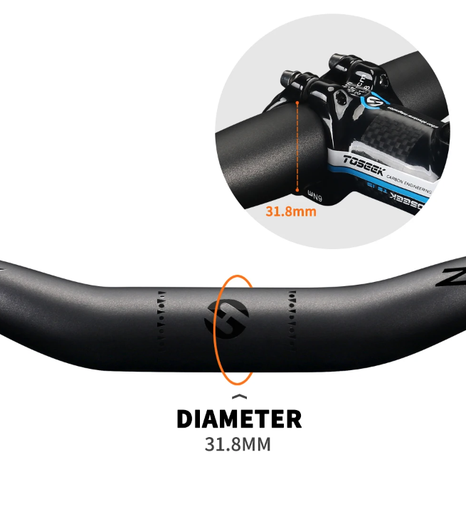 TOSEEK ZF-ONE MTB Carbon Handlebar 31.8mm Lightweight Matt Black 580mm 760mm Ergonomic Design Premium Quality