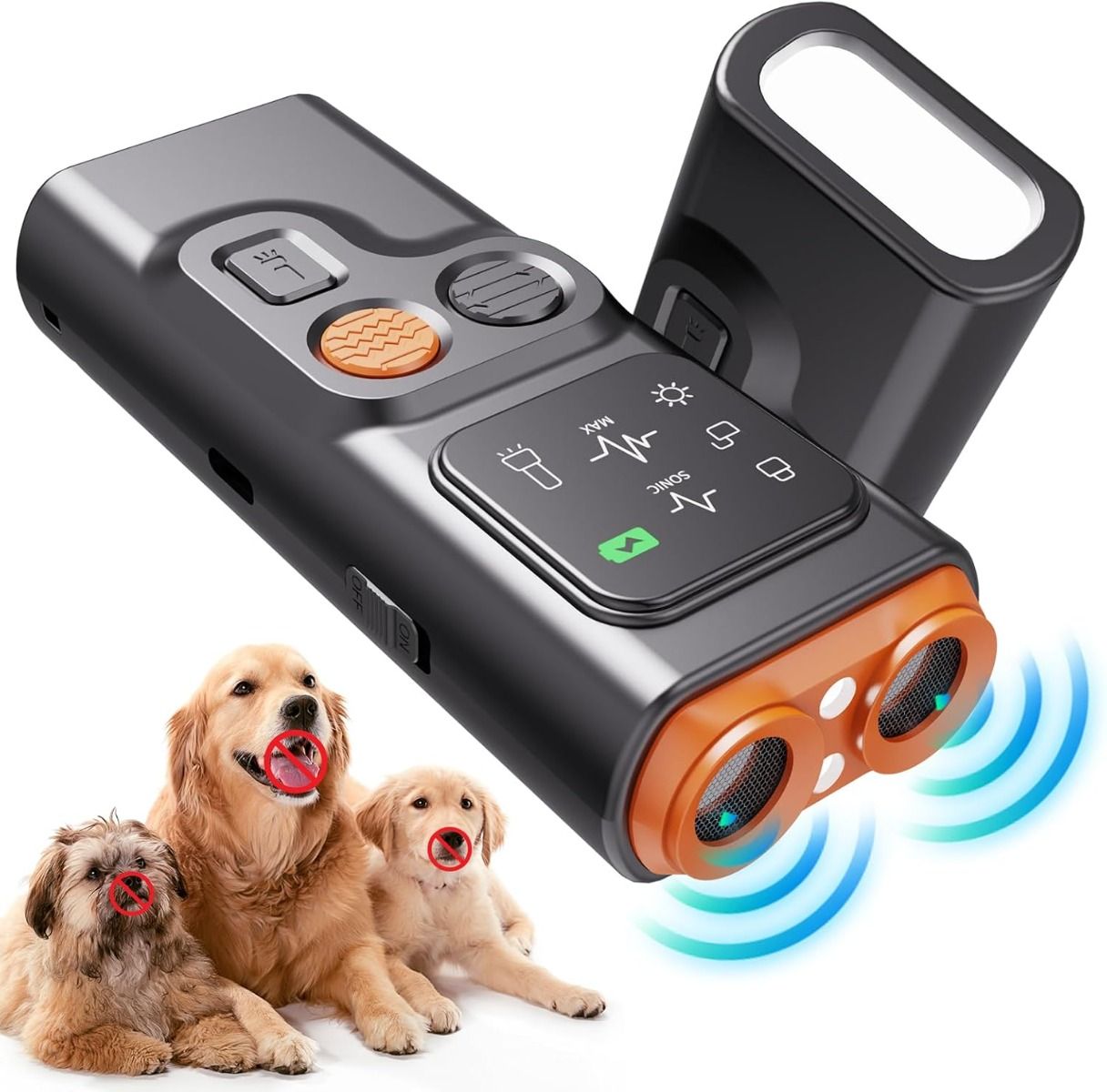 Bark Guard Anti Barking Device for Dogs, Dog Bark Deterrent Devices Can Stop Bad Behavior with HD Display and LED Flashlight