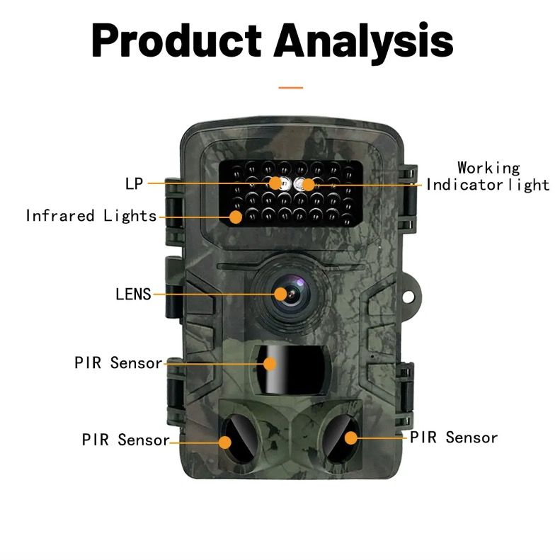 PR700 Trail Camera with Infrared Night Vision Rapid Trigger for Wildlife Monitoring and Home Security