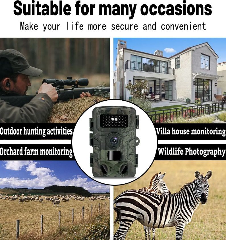 PR700 Trail Camera with Infrared Night Vision Rapid Trigger for Wildlife Monitoring and Home Security