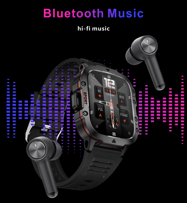 QX11 Smart Watch Men IP68 5ATM Outdoor Sports Fitness Tracker Health Monitor 1.96" BT Call Smartwatch