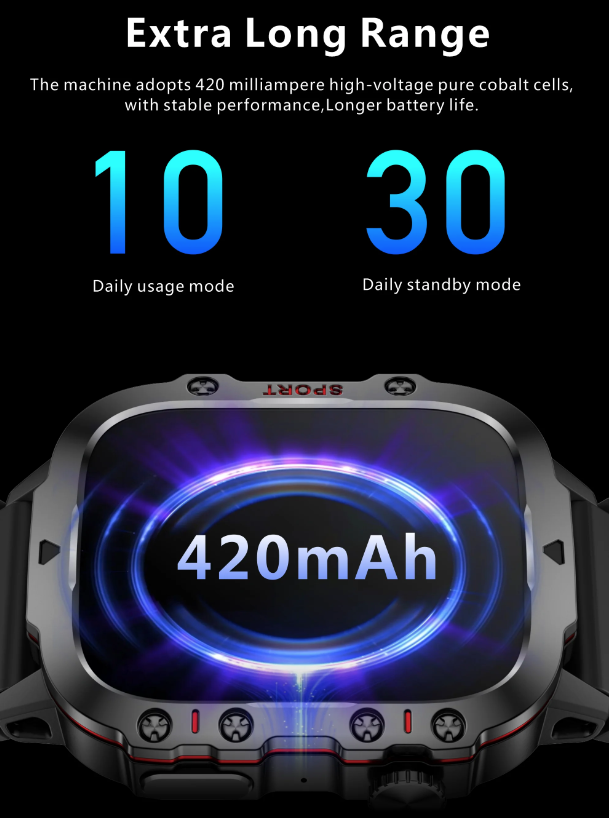 QX11 Smart Watch Men IP68 5ATM Outdoor Sports Fitness Tracker Health Monitor 1.96" BT Call Smartwatch