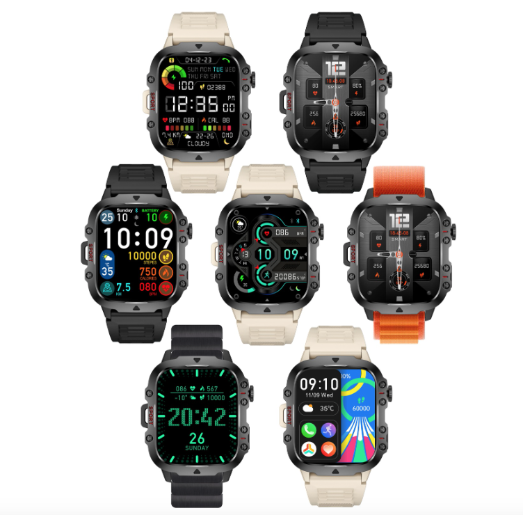 QX11 Smart Watch Men IP68 5ATM Outdoor Sports Fitness Tracker Health Monitor 1.96" BT Call Smartwatch