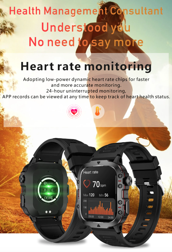 QX11 Smart Watch Men IP68 5ATM Outdoor Sports Fitness Tracker Health Monitor 1.96" BT Call Smartwatch