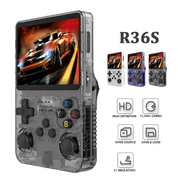 R36S Retro Handheld Video Game Console 3.5-inch Screen 10000 Classic Games Linux System Portable Gaming