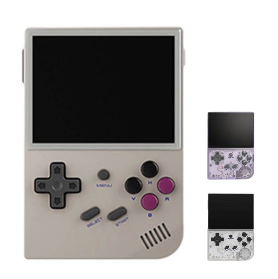 ANBERNIC RG35XX Retro Handheld Game Console Vibrant IPS Screen PSP Support for Nostalgic Gameplay in Gray