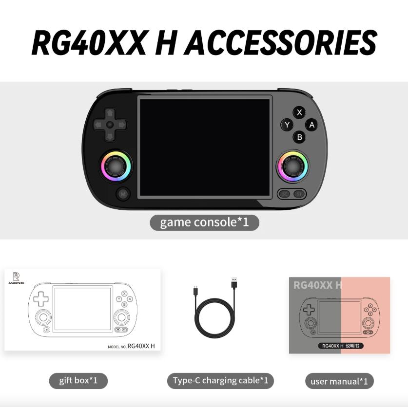ANBERNIC RG40XX H Handheld Game Console Linux 64-bit System 4.0 inch IPS 3200mAh Retro Video Gaming Console