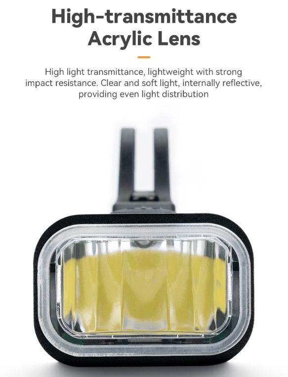 ROCKBROS RHL-1000LUMEN Bike Front Light Rainproof LED Cycling Headlight Type-C Rechargeable for Night Riding