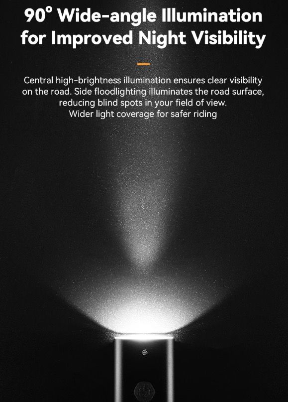ROCKBROS RHL-1000LUMEN Bike Front Light Rainproof LED Cycling Headlight Type-C Rechargeable for Night Riding