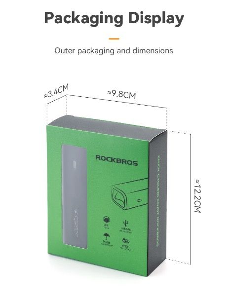 ROCKBROS RHL-1000LUMEN Bike Front Light Rainproof LED Cycling Headlight Type-C Rechargeable for Night Riding